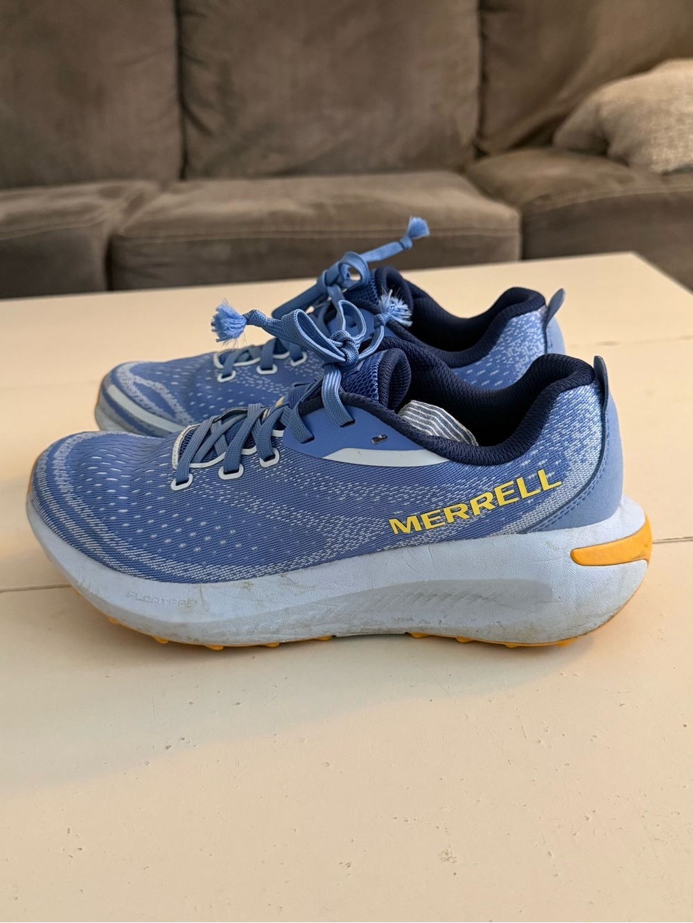 Merrell Blue Yellow Trail Running Shoes Athletic Sneakers Women's Size 8.5